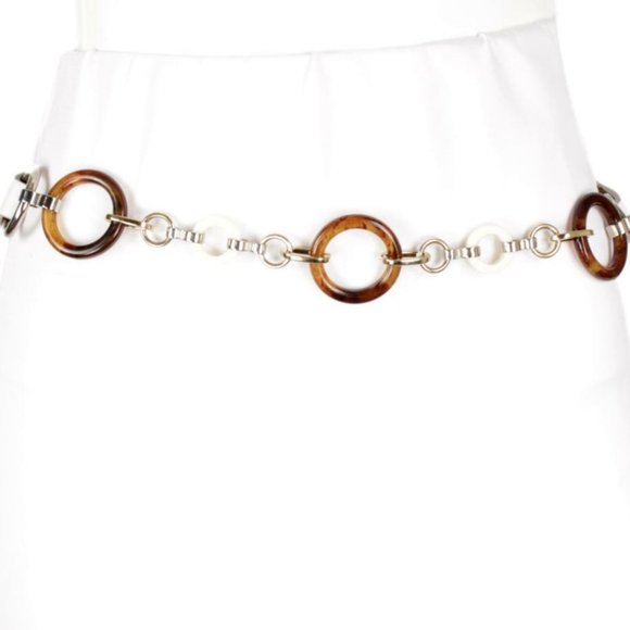 Leather & Resin Hoop Chain Belt main image 9